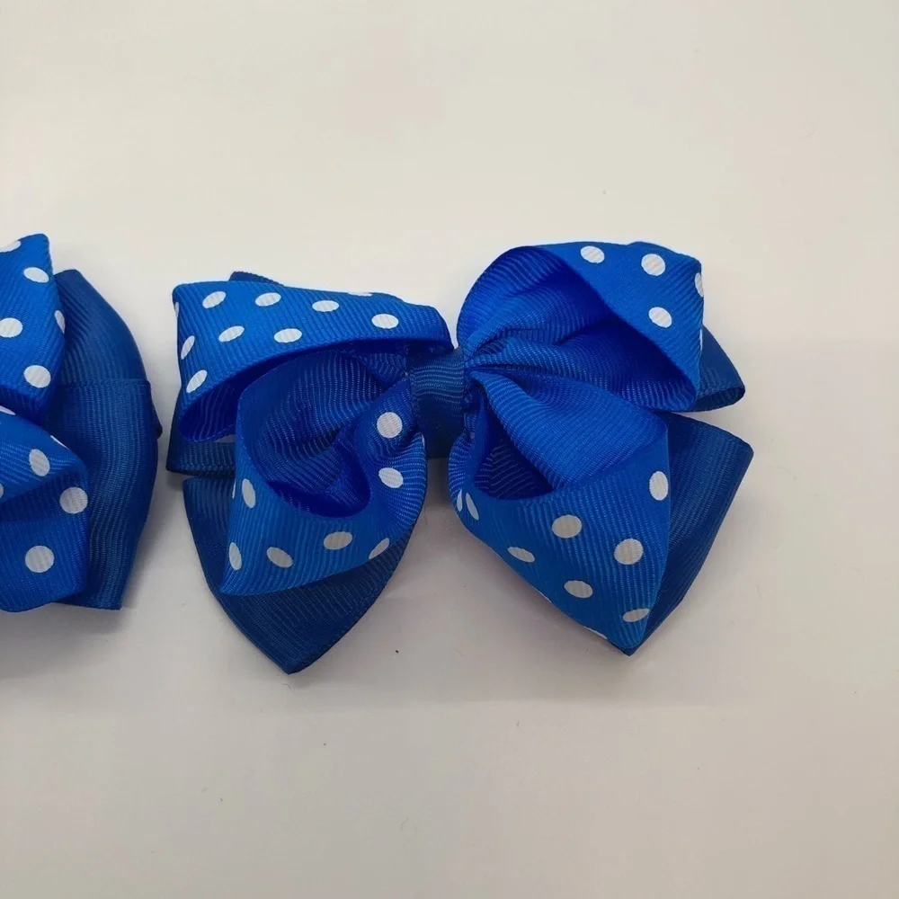 Joshelin Blue & White Polka Dot Bows Piggies Pigtails